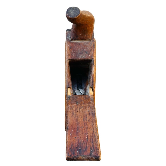 D.R. BARTON Antique 1880s Wood Plane 8" Primitive Rustic Hand Tool Collectible - Picture 5 of 14